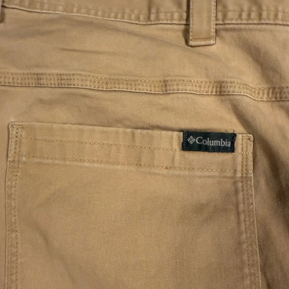 Columbia Mens Utility Khaki Pants Tan Straight‎ Leg Workwear 36x32